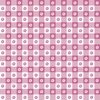Peony Pink and White Gingham Check with Center Floral Medallions in Peony