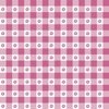 Peony Pink and White Gingham Check with Center Floral Medallions in Peony