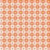 Carrot Orange and White Gingham Check with Center Floral Medallions in