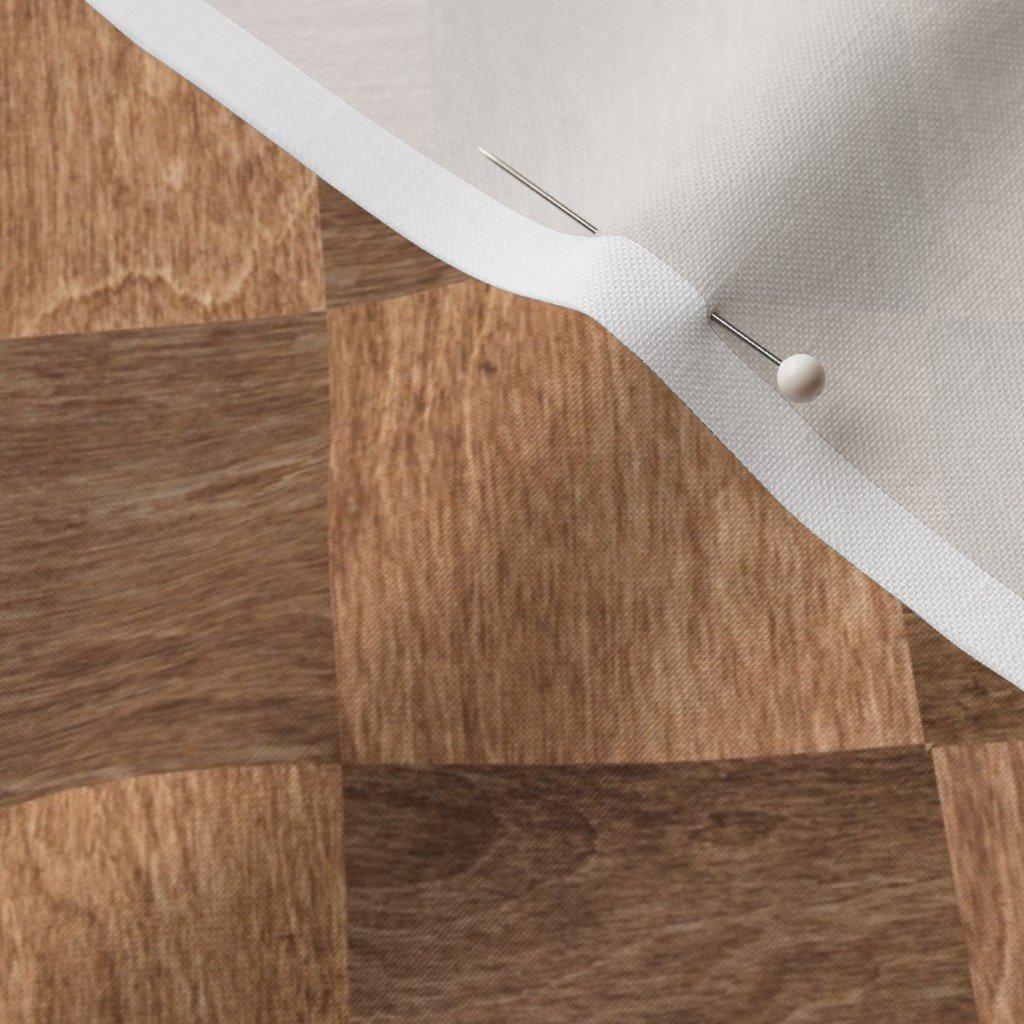 2 inch Diagonal Light and Dark Wood Checkerboard Chess Marquetry Pattern Fabric dark wood fabric