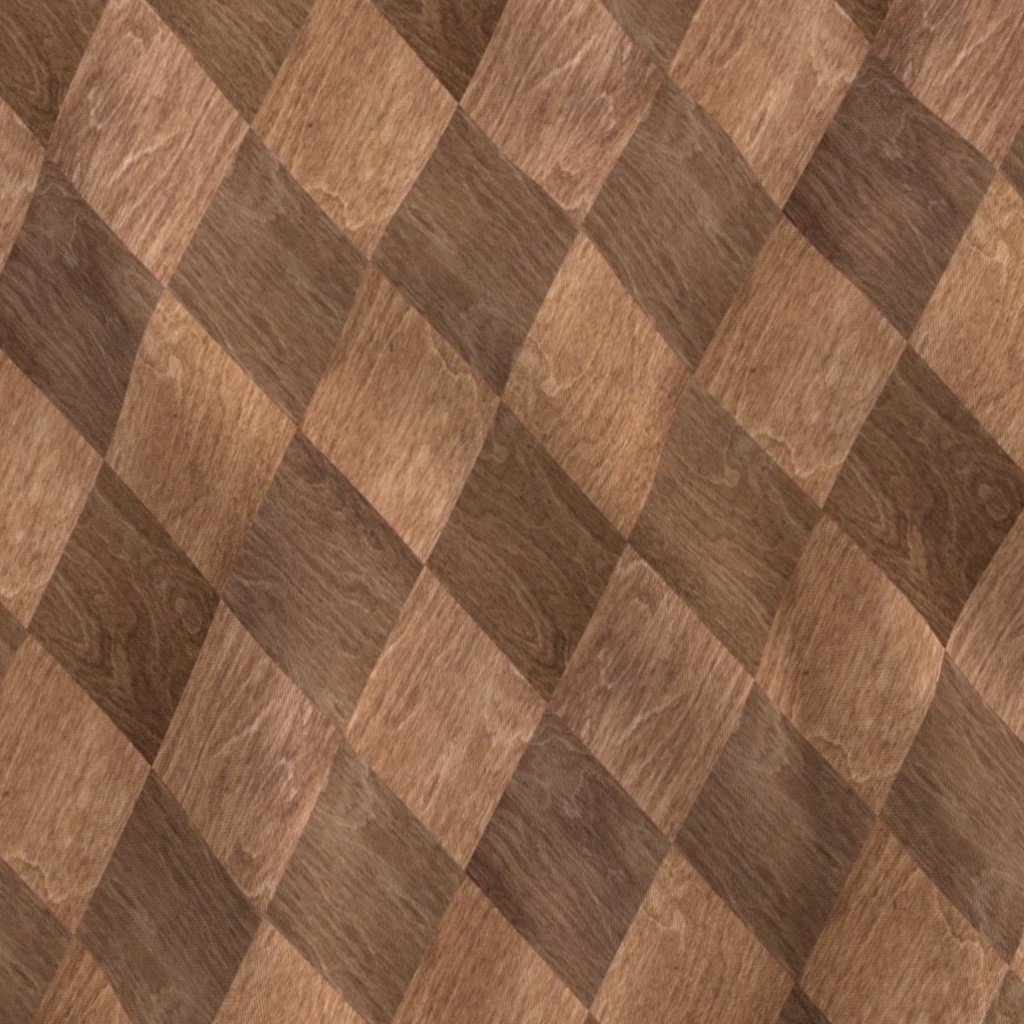 Light and Dark Wood Harlequin Diamond Check Marquetry Fabric dark wood fabric