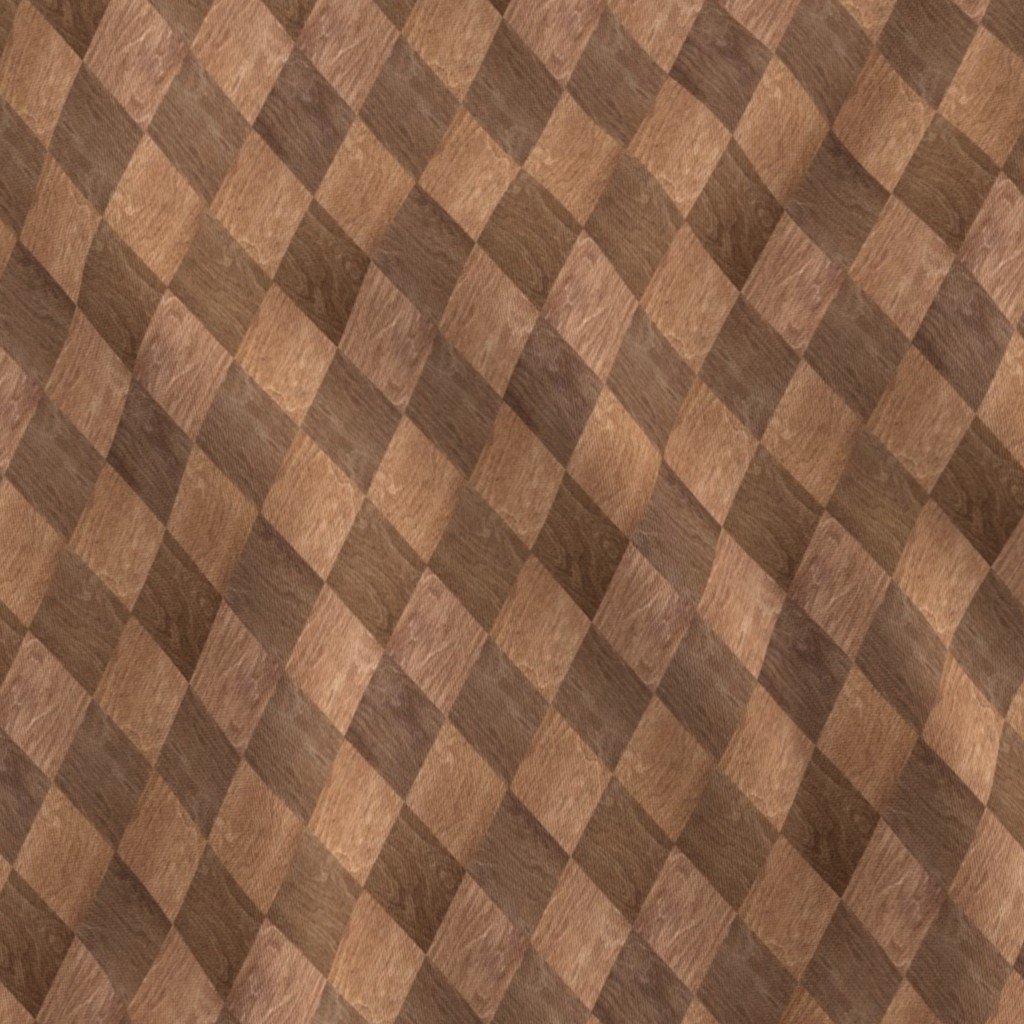 Small Light and Dark Wood Harlequin Diamond Check Marquetry Fabric brown tones fabric