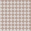 Mocha and White Gingham Floral Check with Center Floral Medallions in Mocha