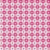 Bubble Gum and White Gingham Floral Check with Center Floral Medallions in
