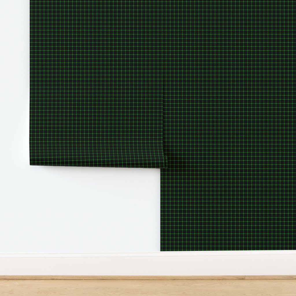Small Matrix Optical Illusion Grid in Black and Neon Green Wallpaper design
