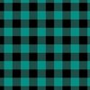 Teal and Black Buffalo Check Gingham Plaid