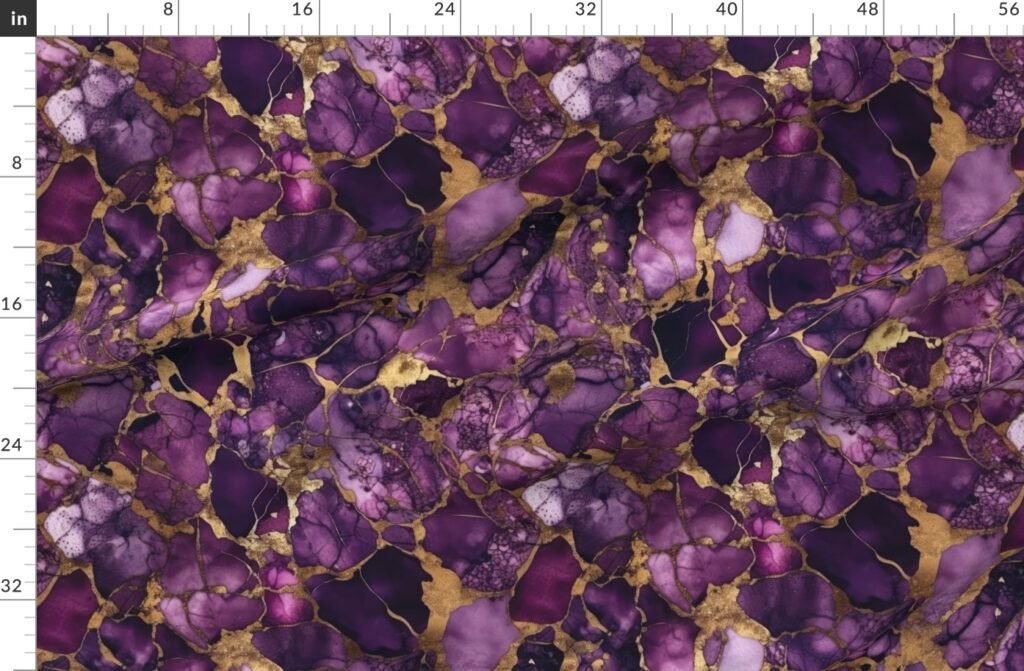 Amethyst and Gold Alcohol Ink 4 Fabric design