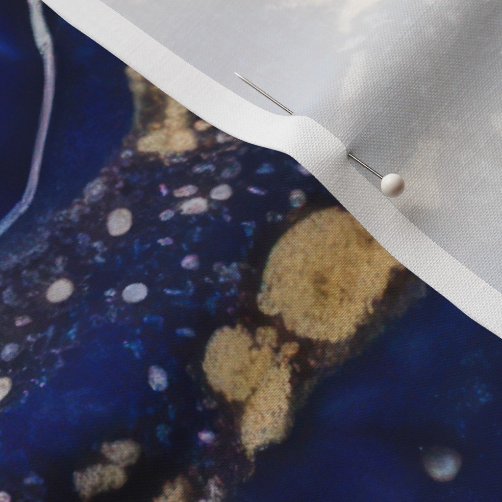 Cobalt Blue and Gold Alcohol Ink 1 Fabric alcohol ink fabric