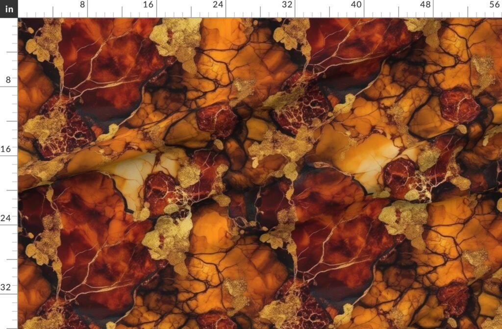 Amber and Gold Alcohol Ink 4 Fabric design