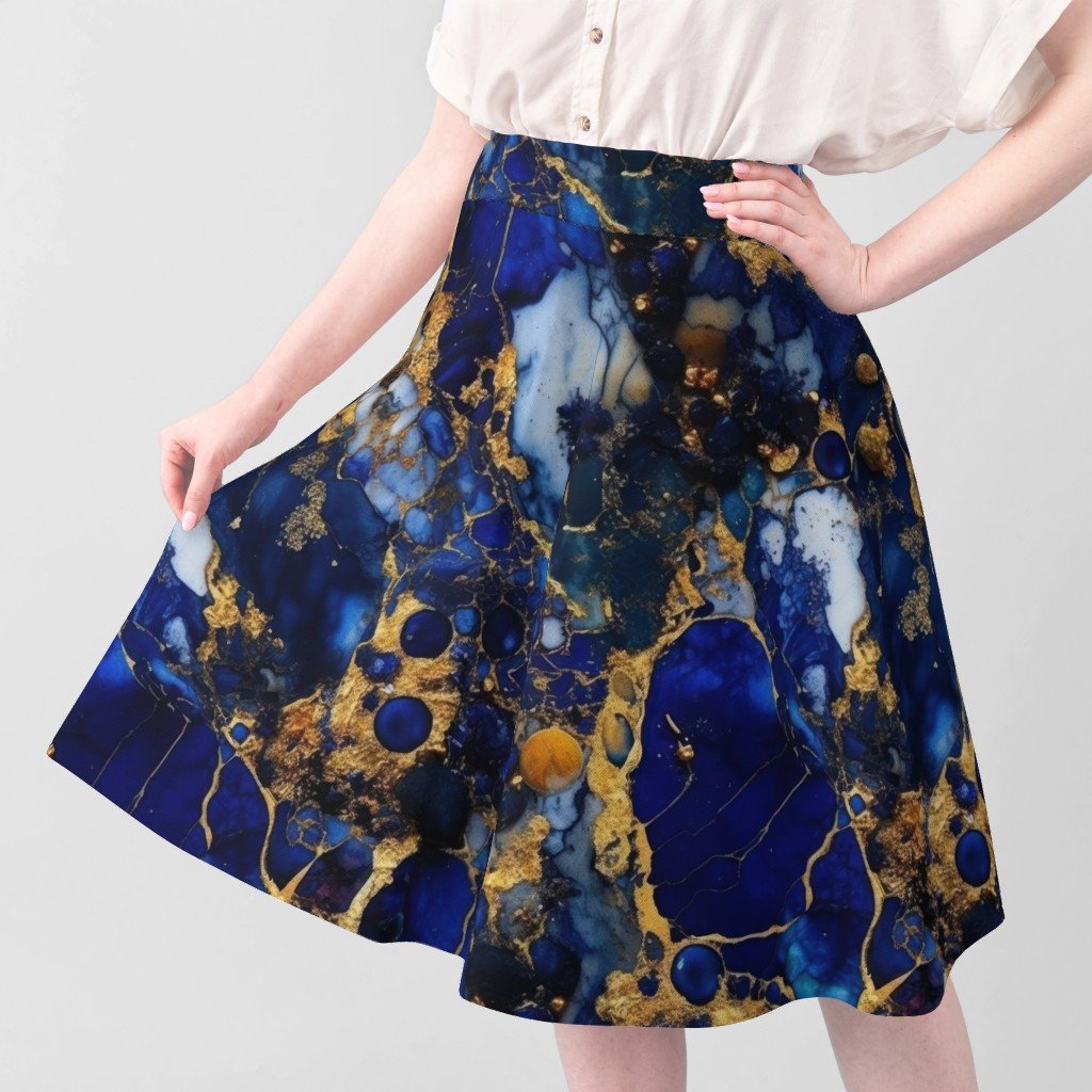 Lapis Lazuli and Gold Alcohol Ink 4 Fabric alcohol ink fabric