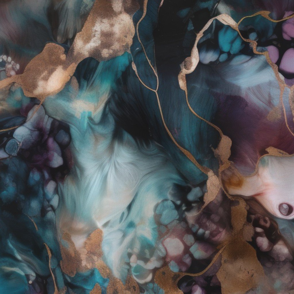 Moonstone and Gold Alcohol Ink 3 Fabric alcohol ink fabric