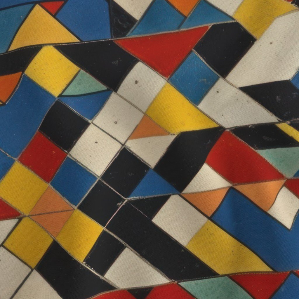 Theo van Doesburg Gouache on Board Pattern Fabric abstract art fabric
