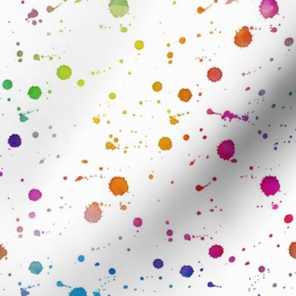 Rainbow Bright Pastel Watercolor Drops Splatters and Dribbles Interior Collection Home Decor Collection drops dribbles fabric design