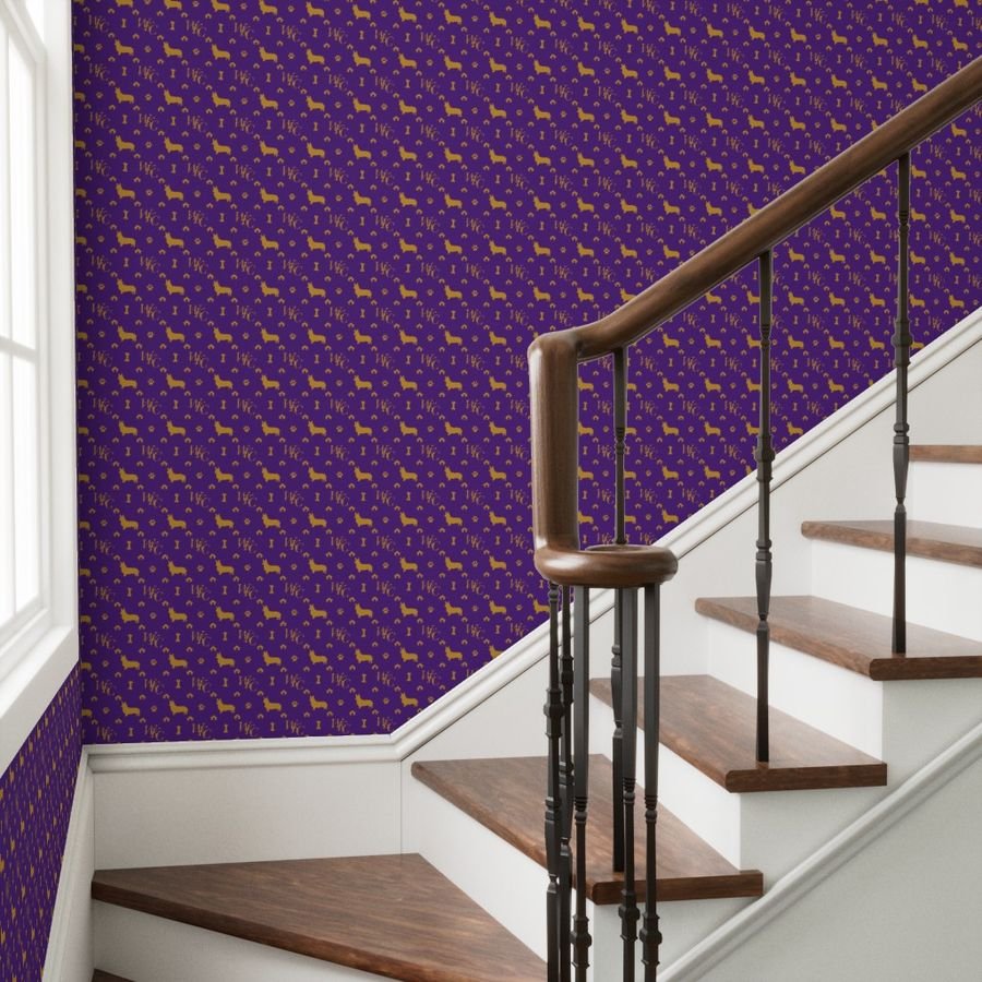 WKC Pembroke Corgis on Purple and Gold Wallpaper wkc corgis wallpaper