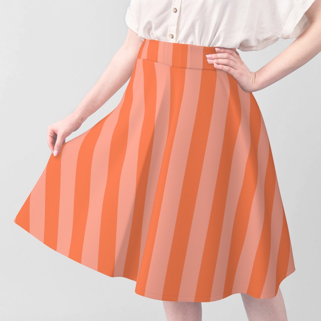 Sunset Coral and Tonal Coral 2 Inch Vertical Cabana Stripes Fabric wedding stripe fabric