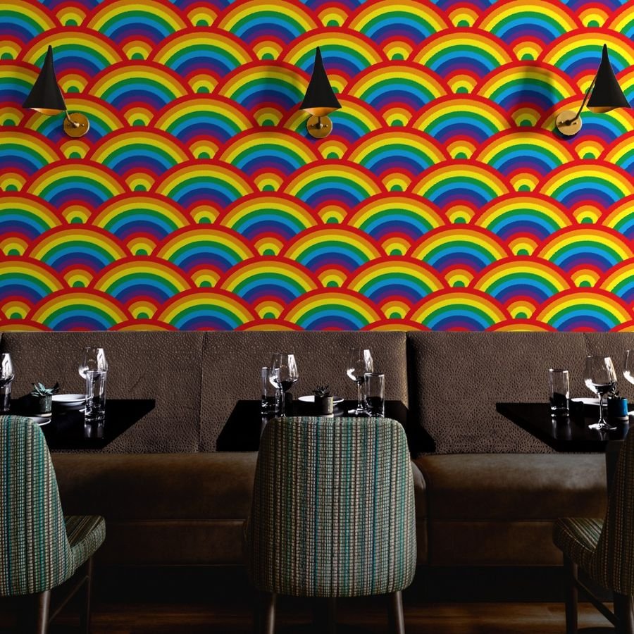 Kids Room Decor Bright Color Endless Rainbows Wallpaper abstract wallpaper