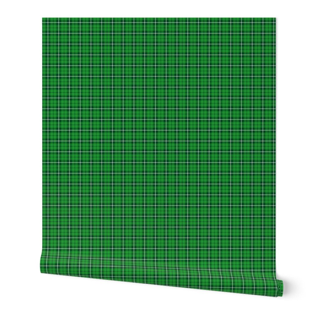 Small Bright Green and White St Patricks Day Irish Tartan Check Wallpaper eire wallpaper