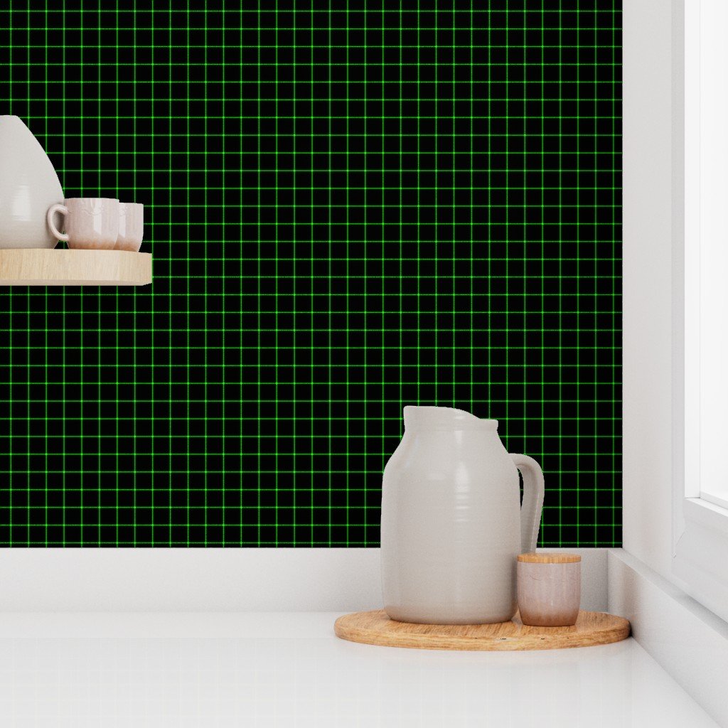 Small Matrix Optical Illusion Grid in Black and Neon Green Wallpaper center wallpaper
