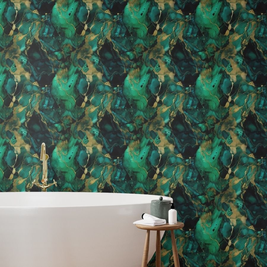 Emerald and Gold Alcohol Ink 4 Wallpaper alcohol ink wallpaper
