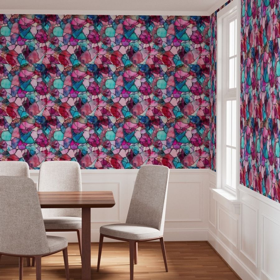 Pink and Blue Seaglass 4 Wallpaper broken pieces wallpaper