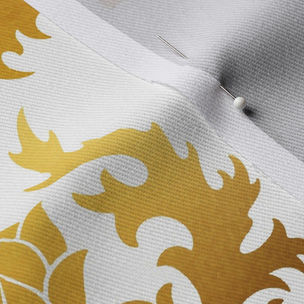 Large Scottish Thistle Flower of Scotland Gold on White Fabric scottish heather fabric