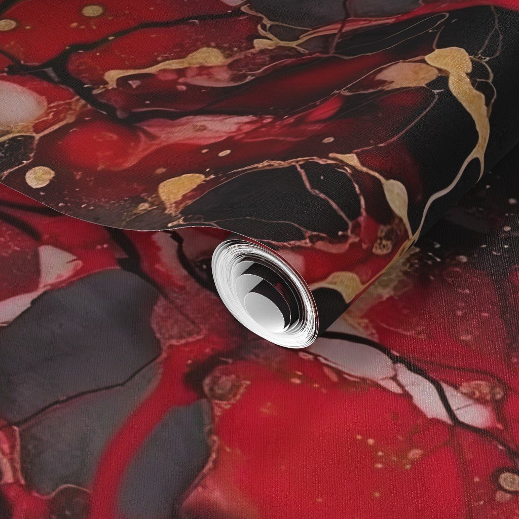 Red Black and Gold Alcohol Ink 3 Wallpaper alcohol ink pattern wallpaper