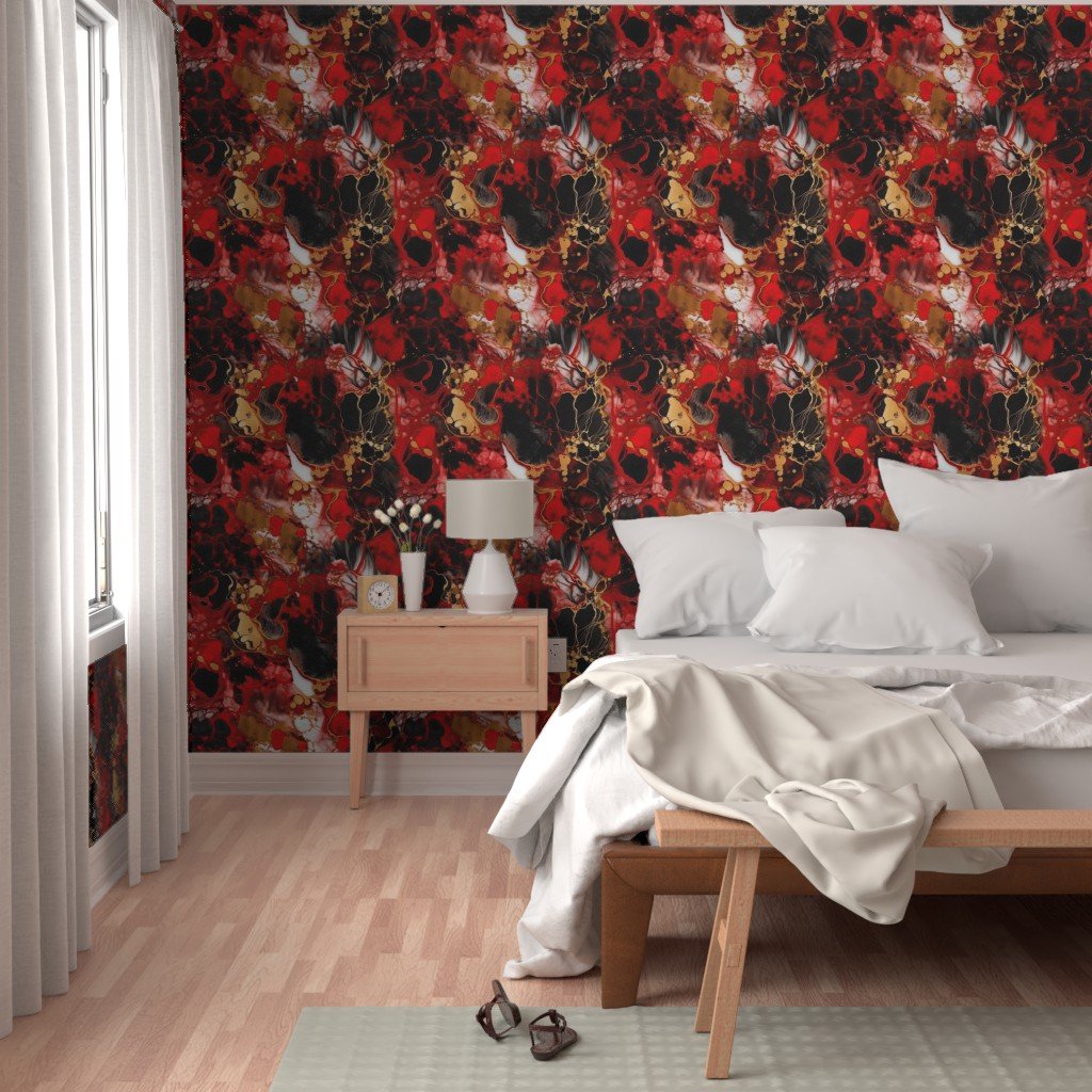 Red Black and Gold Alcohol Ink 4 Wallpaper alcohol ink pattern wallpaper