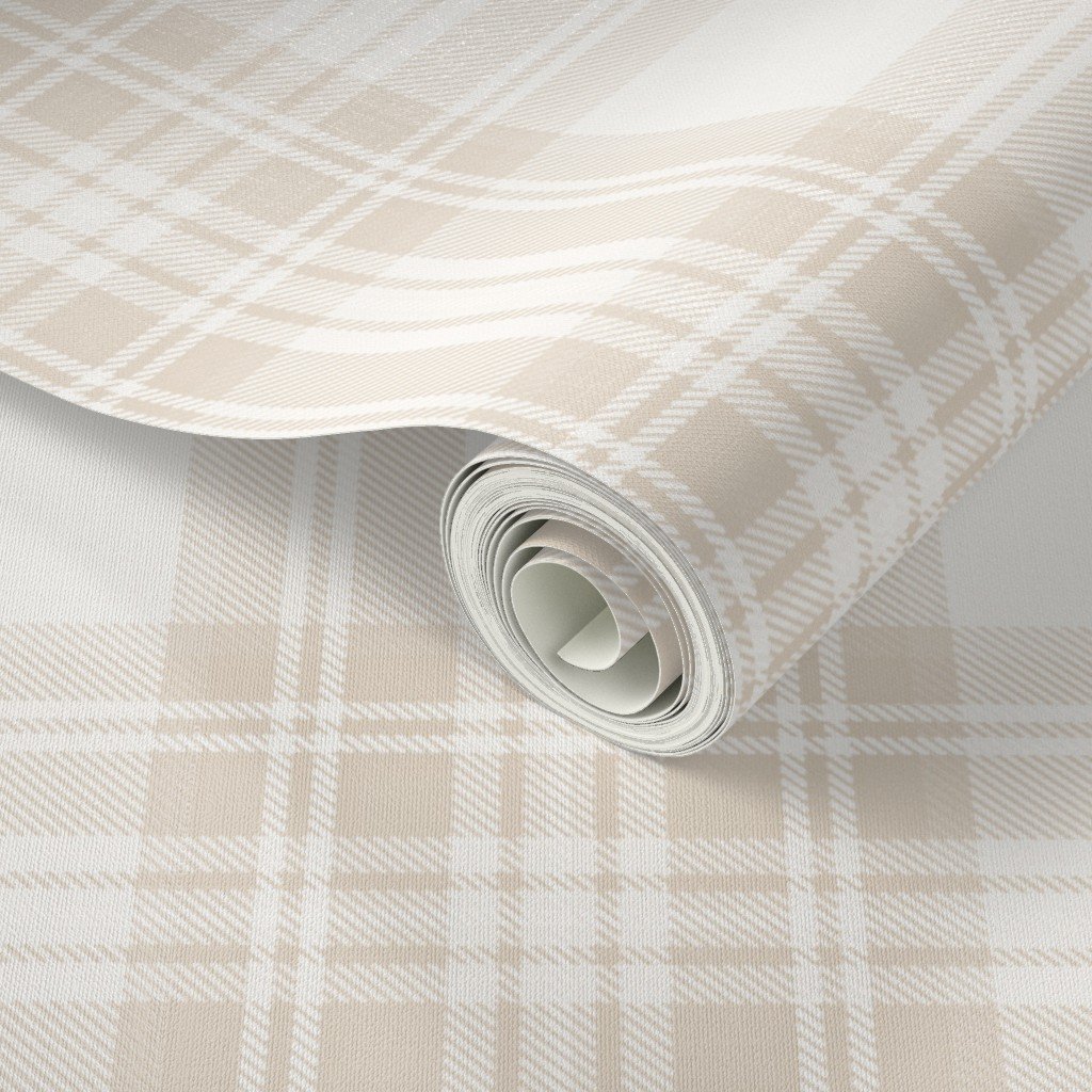 Sandstone Cream Large Traditional Tartan Plaid Pattern Design Collection Design Collection cottage wallpaper