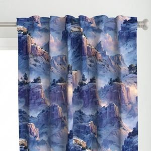 Winter Silence Over the Grand Canyon Watercolor Landscape Home Styling Collection Decor Collection grand canyon curtain design