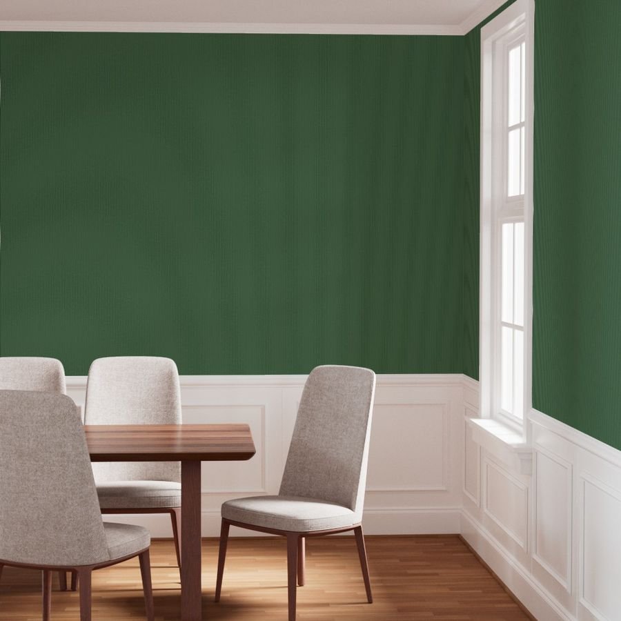 Classic White Pinstripe on Hunter Green Office Stripe Pattern Wallpaper wall street wallpaper