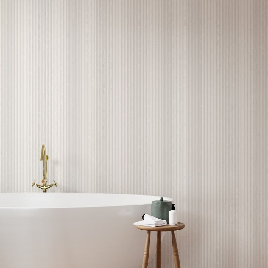Classic Camel Tan Pinstripe on White Office Stripe Pattern Wallpaper wall street wallpaper