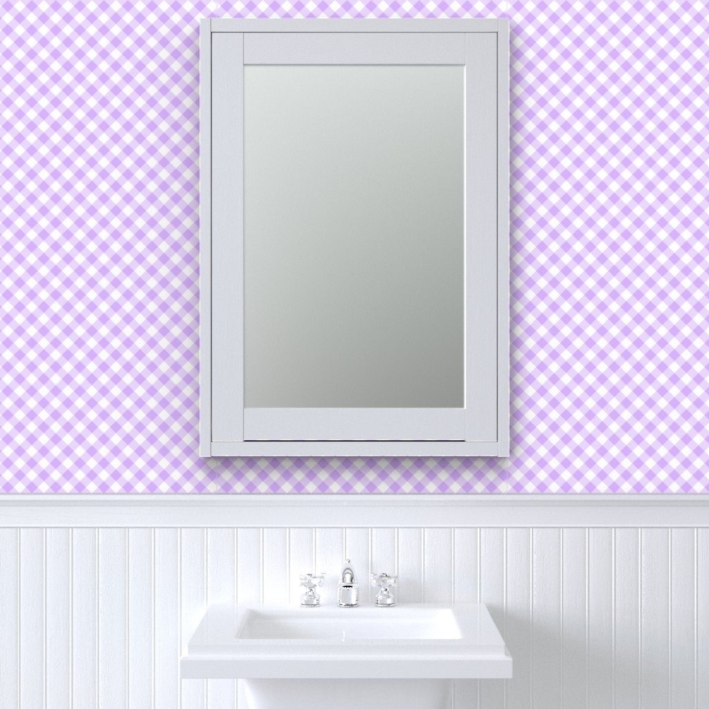 Lavender Purple Gingham Check Plaid Wallpaper gingham wallpaper