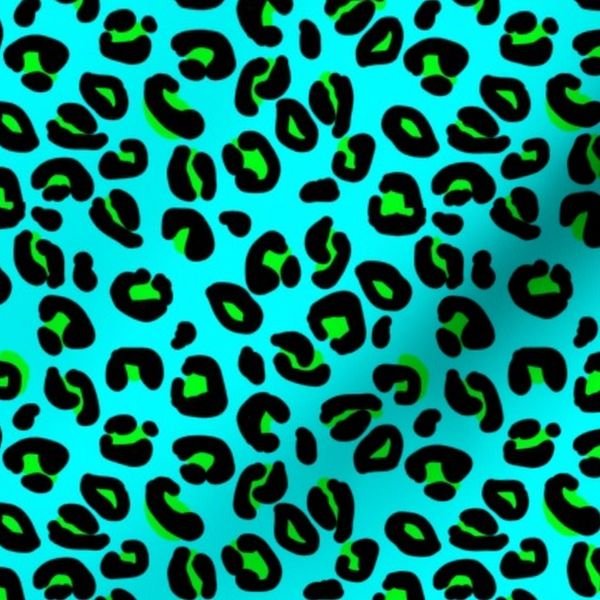 Leopard Spots Aqua Decor Collection Design Collection big cat fabric design