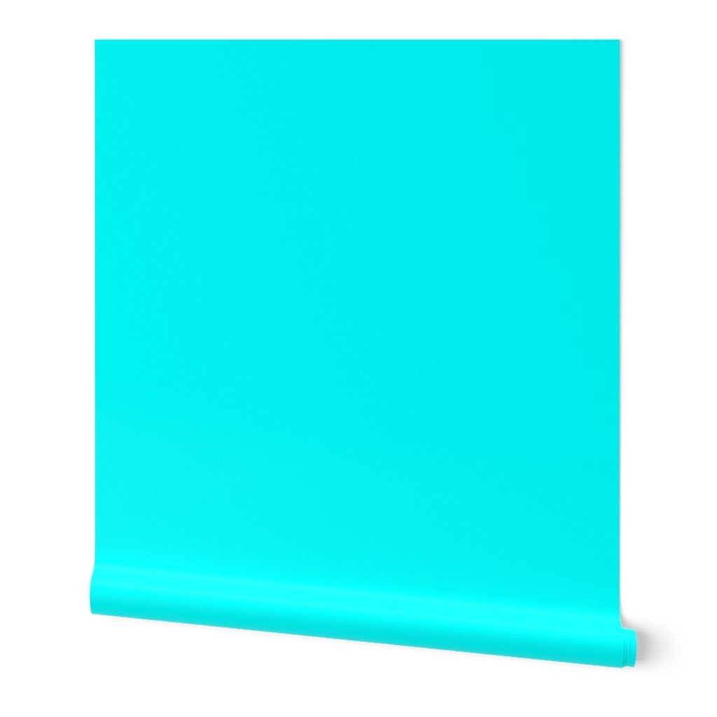 Bright Neon Aqua Blue Solid Coordinate Wallpaper fluorescent aqua wallpaper