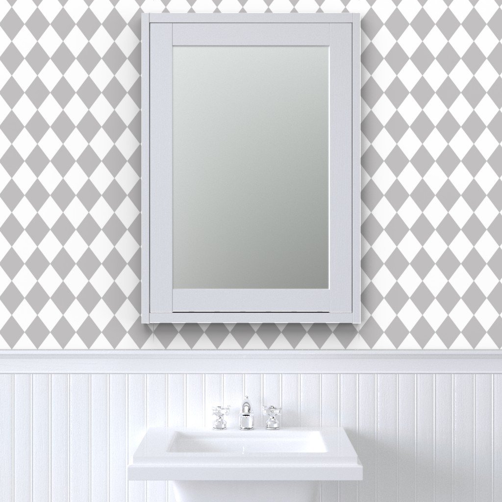 Grey Fog Small Modern Diamond Pattern Wallpaper small diamonds wallpaper
