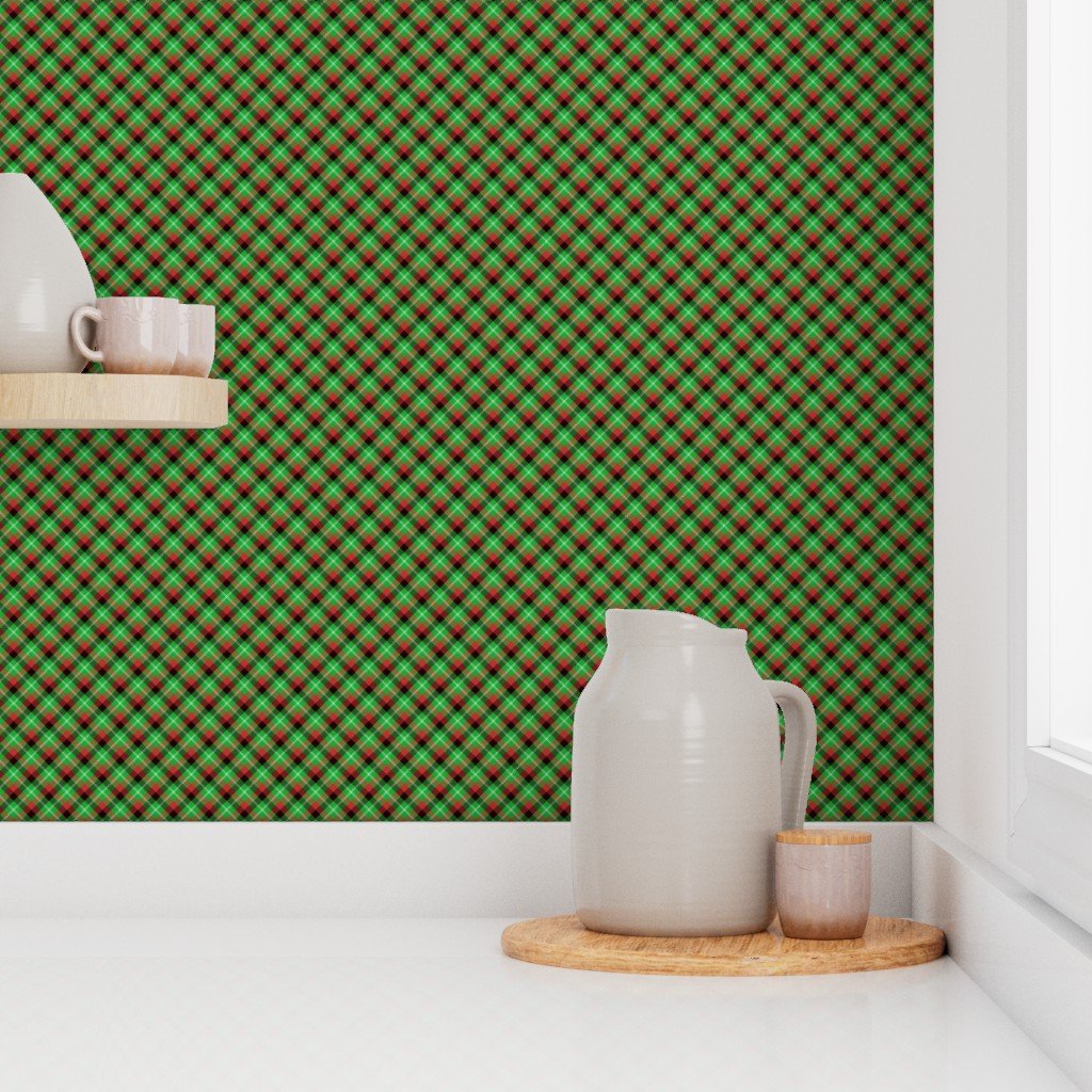 Christmas Holly Green Red and Black and Argyle Tartan Plaid with Crossed Decor Collection Home Decor Collection christmas green wallpaper