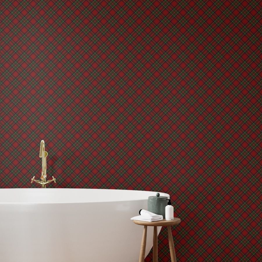 Royal Stewart Tartan Stuart Clan Plaid Tartan Wallpaper red weave wallpaper