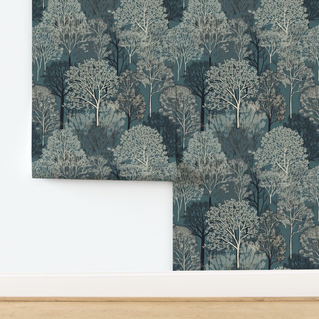 New England Endless Forest Trees Winter Design Collection design