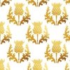 Large Scottish Thistle Flower of Scotland Gold on White
