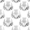 Large Scottish Thistle Flower of Scotland Silver on White
