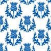 Large Scottish Flag Blue Thistle Flower of Scotland on White