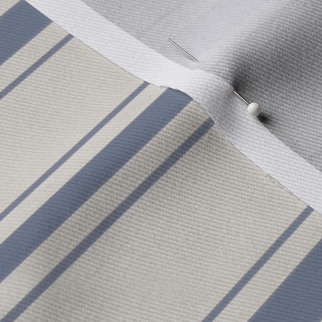 Narrow Horizontal Stressed Blue Denim Mattress Ticking Fabric antique ticking fabric