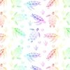 Grey Ombre Watercolor Sea Turtle Print Interior Collection Home Decor Collection Rainbow Ombre Watercolor Sea Turtle Print colorway design