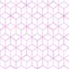 Pink and White Faux Metallic Silver Art Deco 3D Geometric Cubes