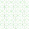 Green and White Faux Metallic Silver Art Deco 3D Geometric Cubes