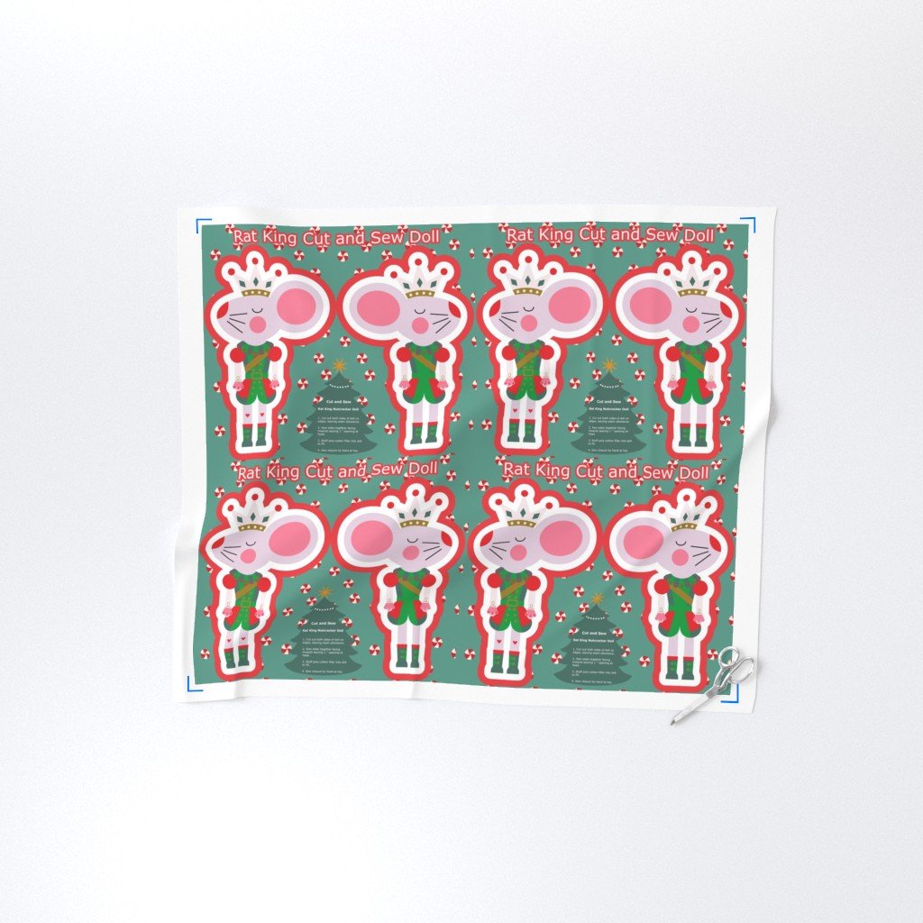 Rat King Cut and Sew Nutcracker Doll Cut and Sew Holiday Project Fabric christmas cut n sew fabric