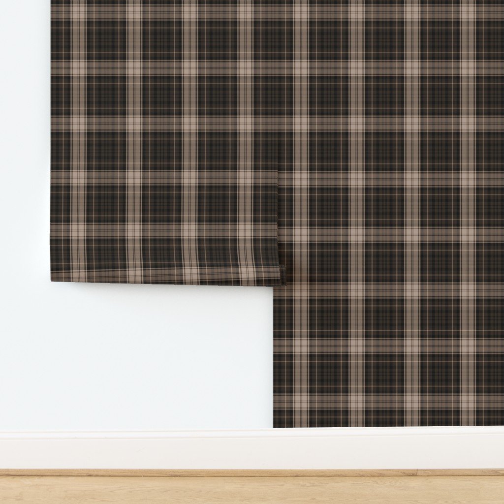Dress Gordon Scottish Tartan Weave in Muted Faded Natural Brown Home Styling Collection design