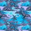 Small Vintage Hawaiian Landscape in Blue and Violet