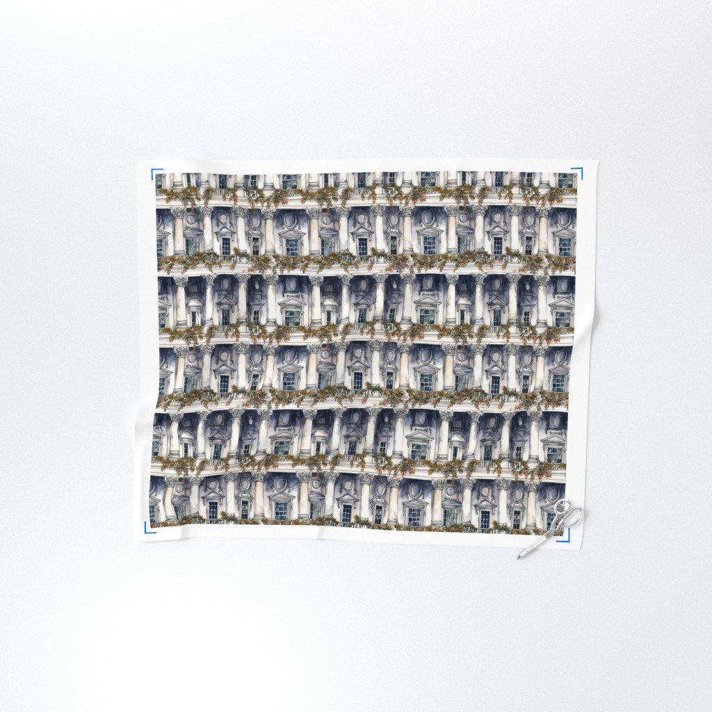 White House Architectural Detail in Windows Columns Doors and Fabric arched windows fabric