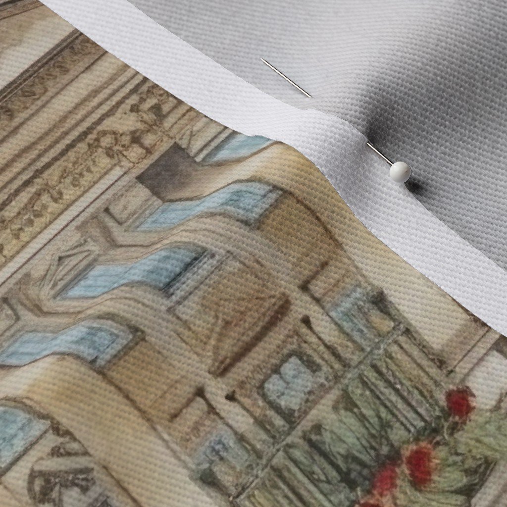 Buckingham Palace Architectural Detail in Windows Columns Pelmets Fabric arched windows fabric